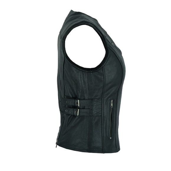 Ladies Black Vest with Buckles - Picture 3 of 7
